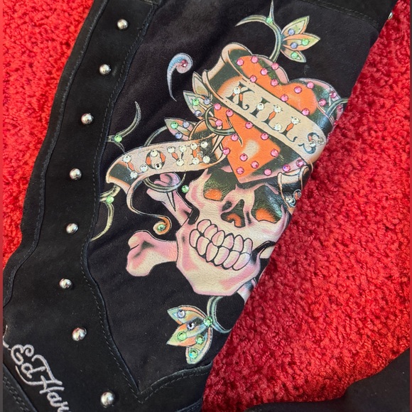 Don Ed Hardy Suede/Fur boots 2013 US8 EUR39 - Picture 5 of 16